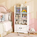 Étagère Bibliothèque Autoportante avec Portes, 2 Commodes de Rangement, 5 Compartiments Cubes et Kits Anti-Basculement