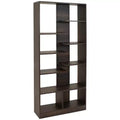 Sunnydaze Indoor Rosalee 9-Tier Open Bookshelf with Staggered Shelves - Coffee Brown