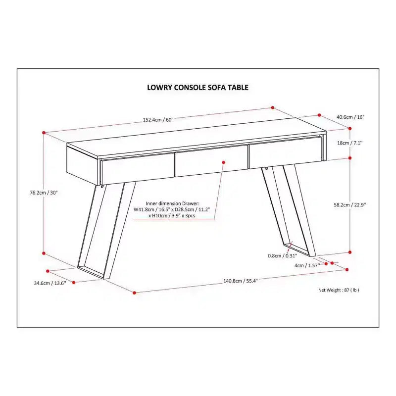 Table console pour canapé