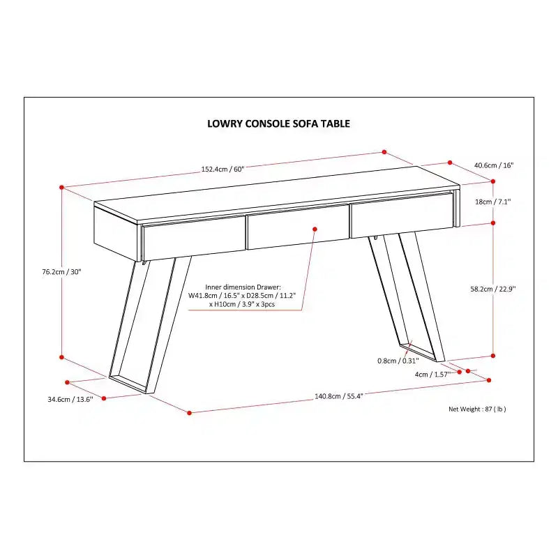 Table console pour canapé