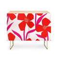Crédence à motif floral rouge et rose