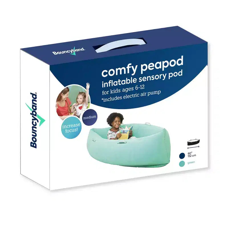 Bouncyband Comfy Hugging Peapod Sensory Pod, 60, Ages 6-12 Up to 3-5'1 Tall, Green