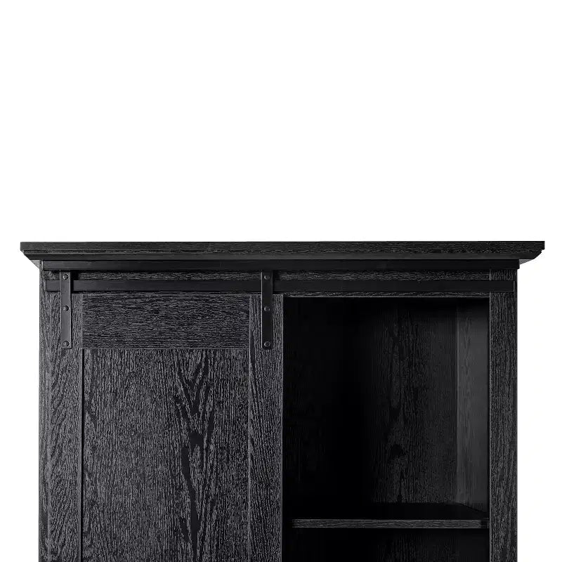 Meuble de rangement de style ferme avec porte coulissante, hauteur réglable et étagères fixes