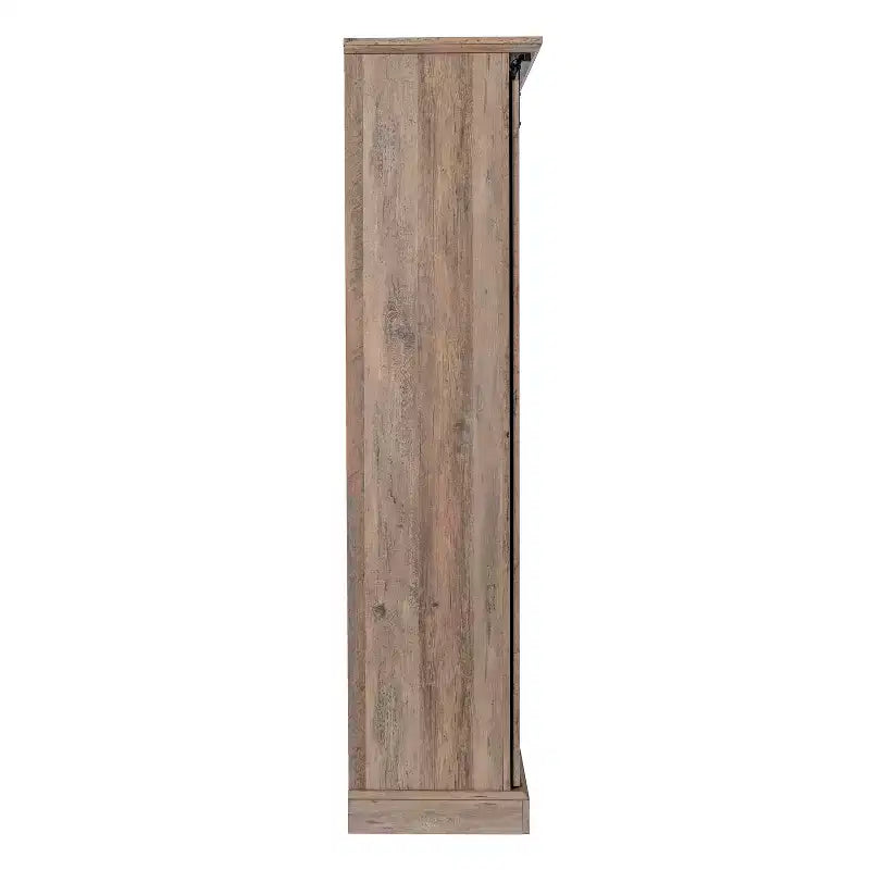 Meuble de rangement de style ferme avec porte coulissante, hauteur réglable et étagères fixes