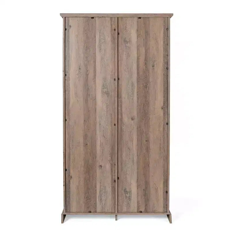 Meuble de rangement de style ferme avec porte coulissante, hauteur réglable et étagères fixes