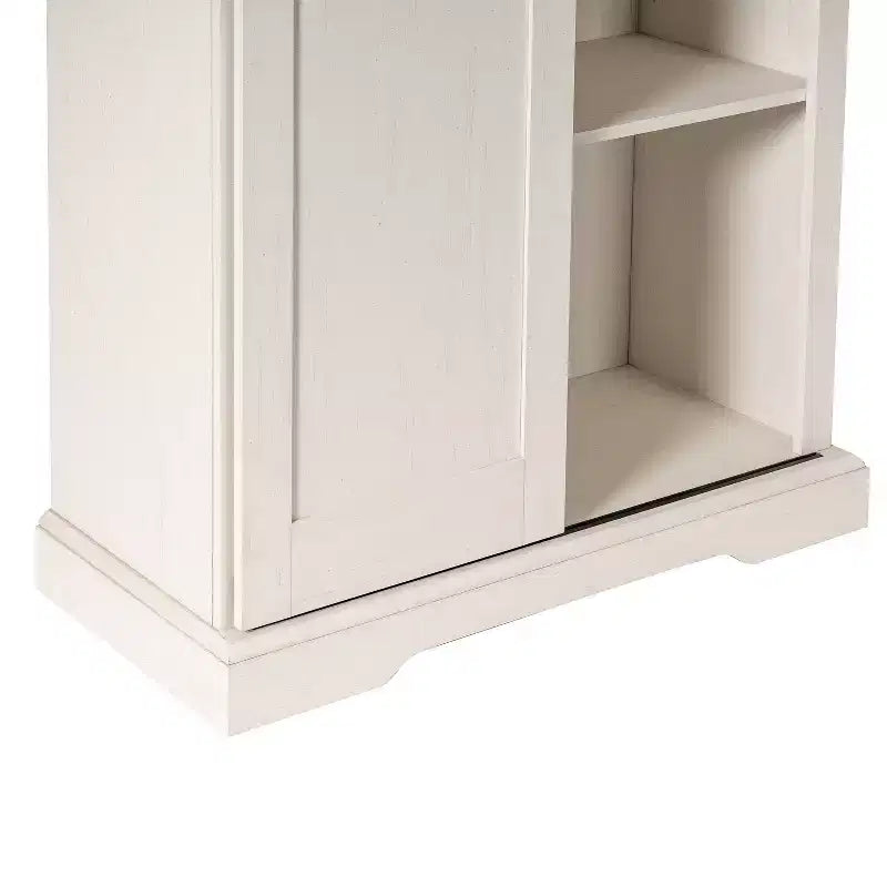 Meuble de rangement de style ferme avec porte coulissante, hauteur réglable et étagères fixes