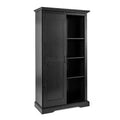 Emma and Oliver Farmhouse Storage Cabinet with Sliding Barn Door, Adjustable Height and Fixed Shelving