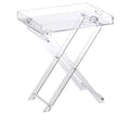 Designstyles Acrylic Foldable Tray Side Table with Handles, Luxurious Home Decor Accent, Perfect for Convenient and Portable Tabletop Space