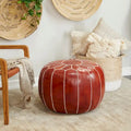Pouf bohème en cuir