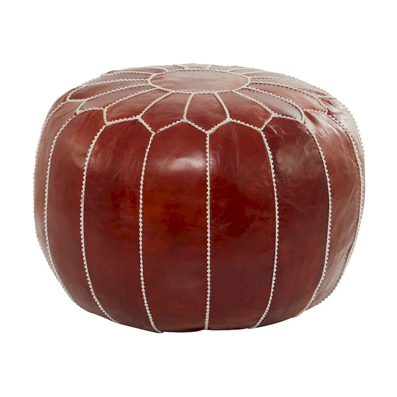Pouf bohème en cuir