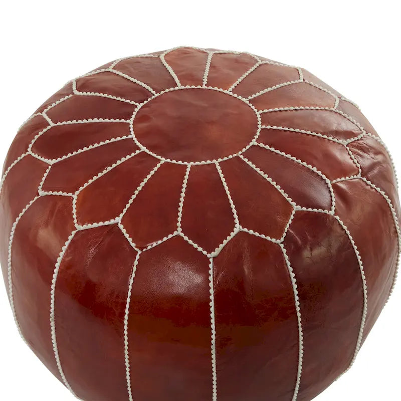 Pouf bohème en cuir