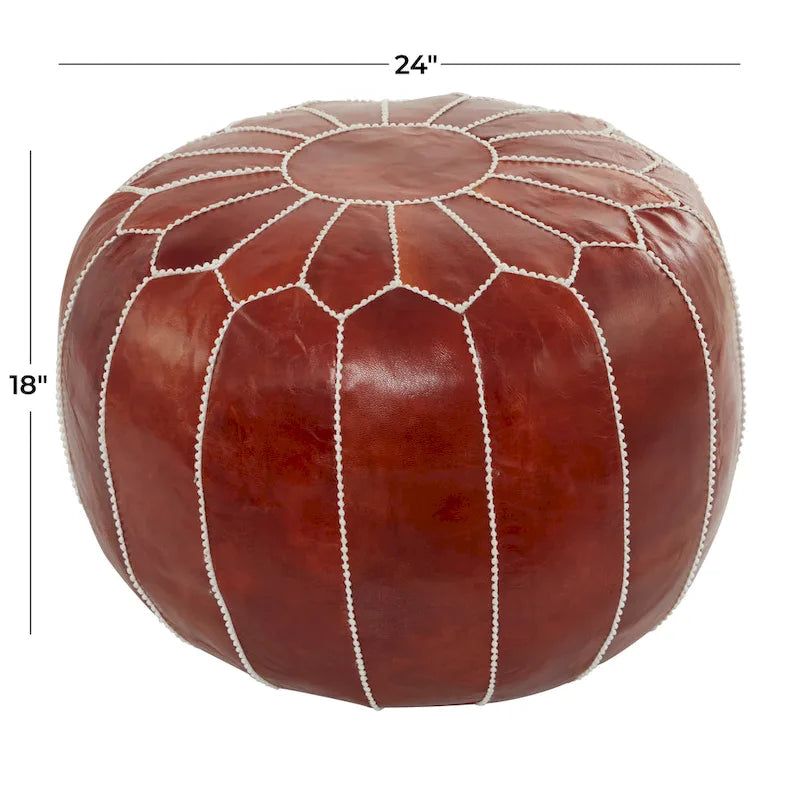 Pouf bohème en cuir