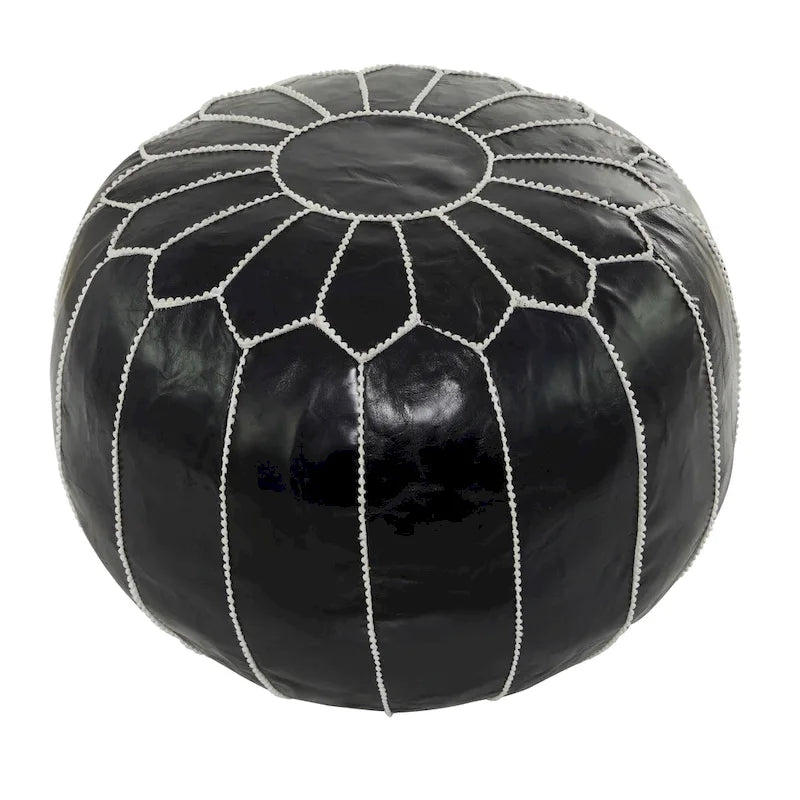 Pouf bohème en cuir