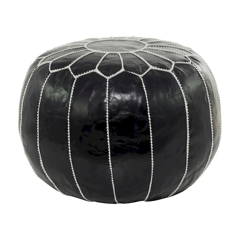 Pouf bohème en cuir