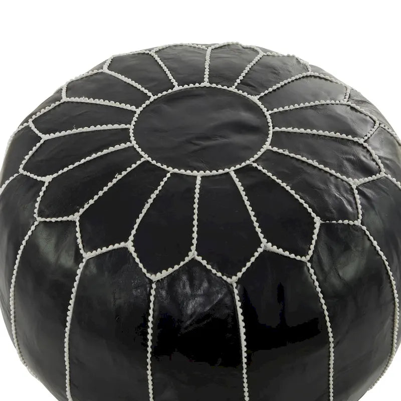 Pouf bohème en cuir