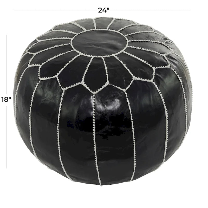 Pouf bohème en cuir