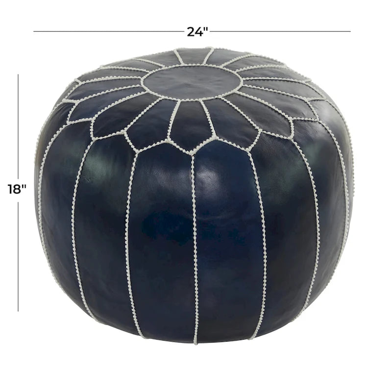 Pouf bohème en cuir
