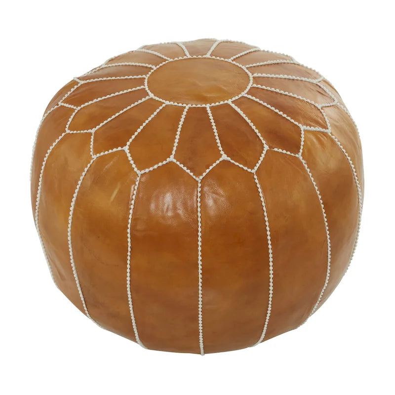 Pouf bohème en cuir