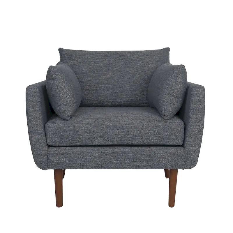 Fauteuil club rembourré avec coussins décoratifs