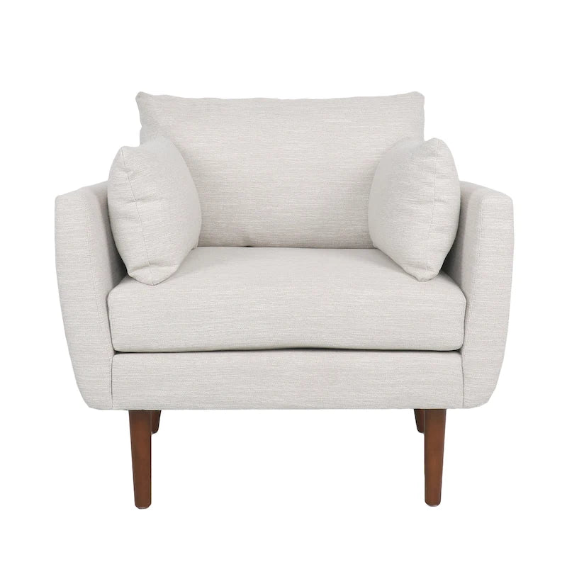 Fauteuil club rembourré avec coussins décoratifs