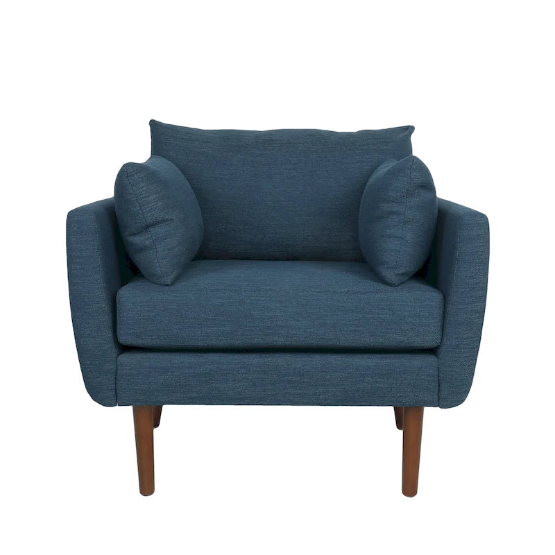 Fauteuil club rembourré avec coussins décoratifs
