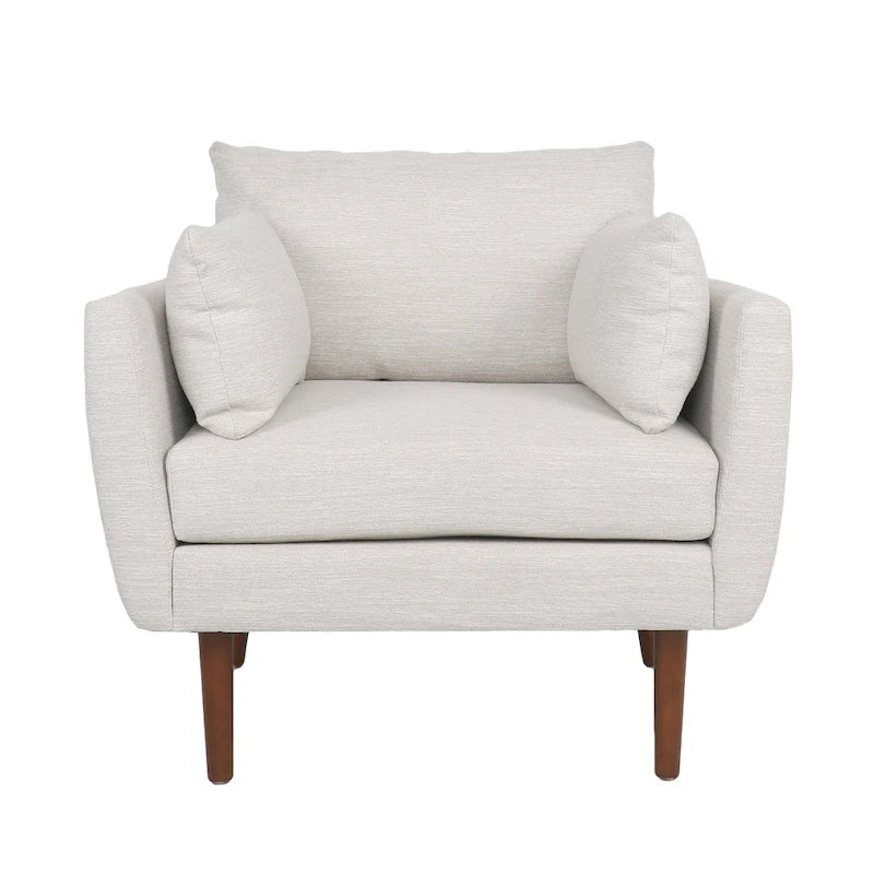 Fauteuil club rembourré avec coussins décoratifs
