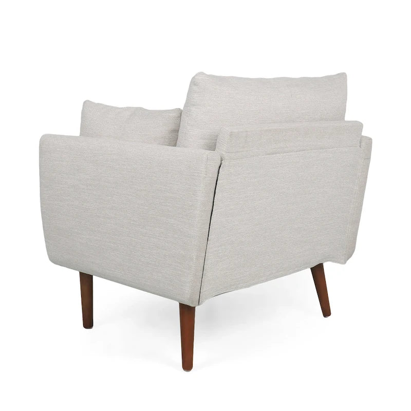 Fauteuil club rembourré avec coussins décoratifs