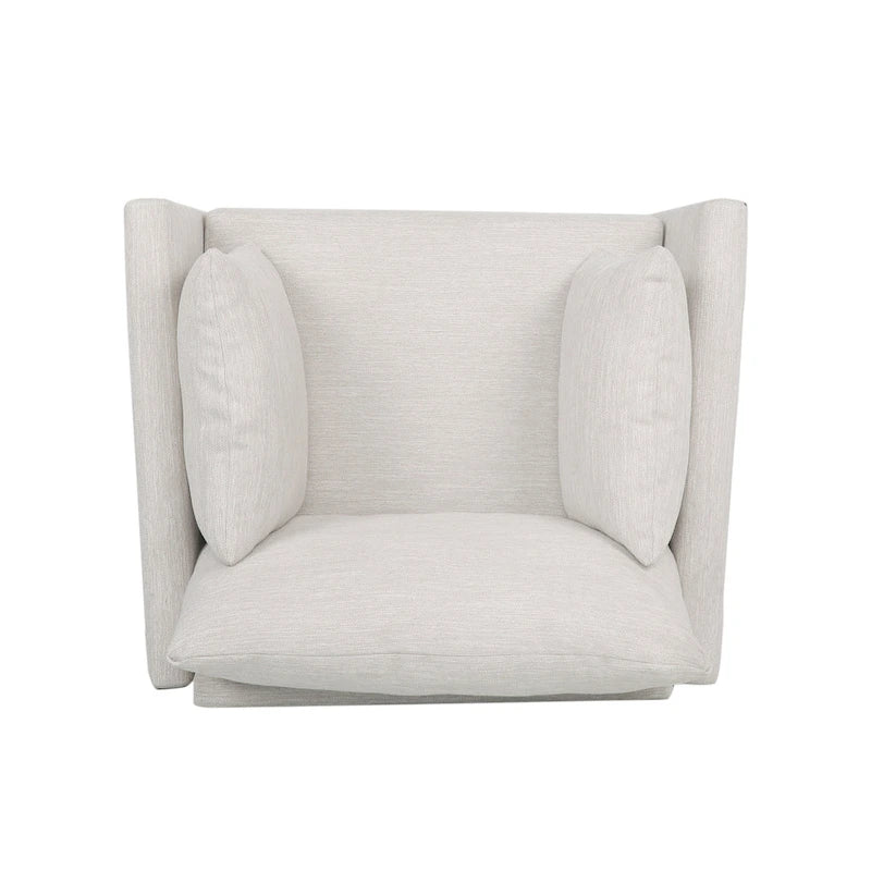 Fauteuil club rembourré avec coussins décoratifs