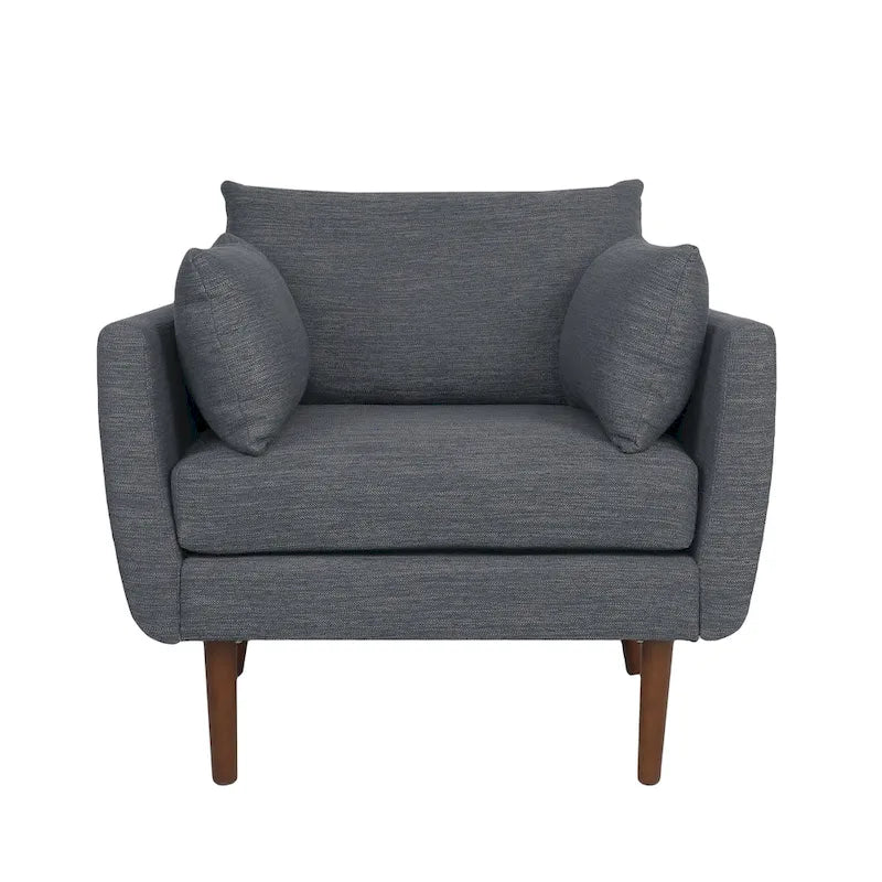 Fauteuil club rembourré avec coussins décoratifs