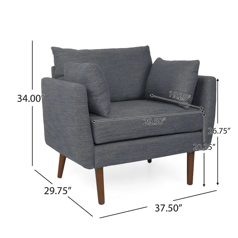 Fauteuil club rembourré avec coussins décoratifs