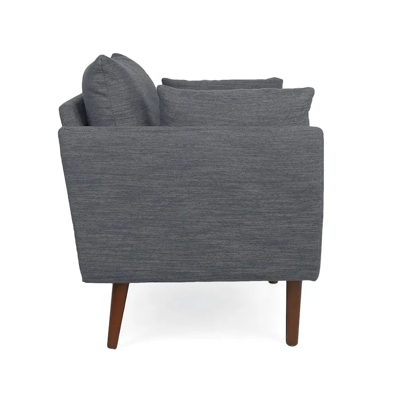 Fauteuil club rembourré avec coussins décoratifs