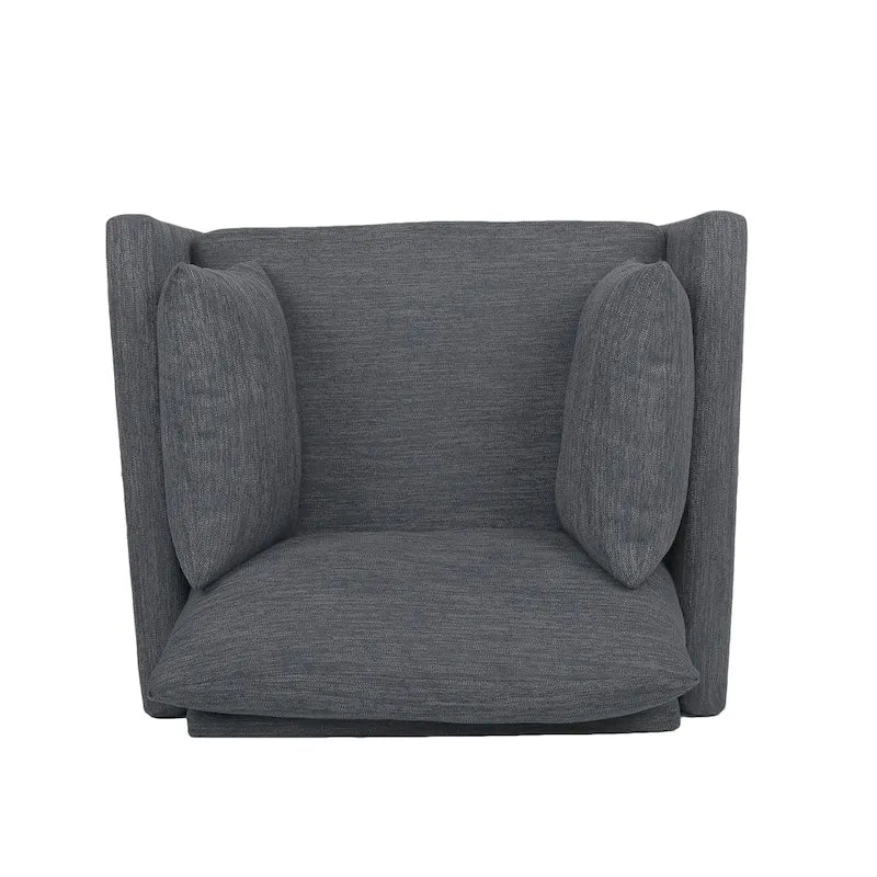 Fauteuil club rembourré avec coussins décoratifs