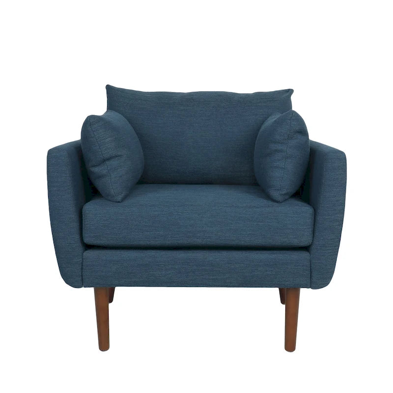 Fauteuil club rembourré avec coussins décoratifs