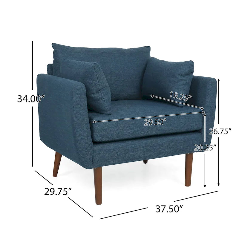 Fauteuil club rembourré avec coussins décoratifs