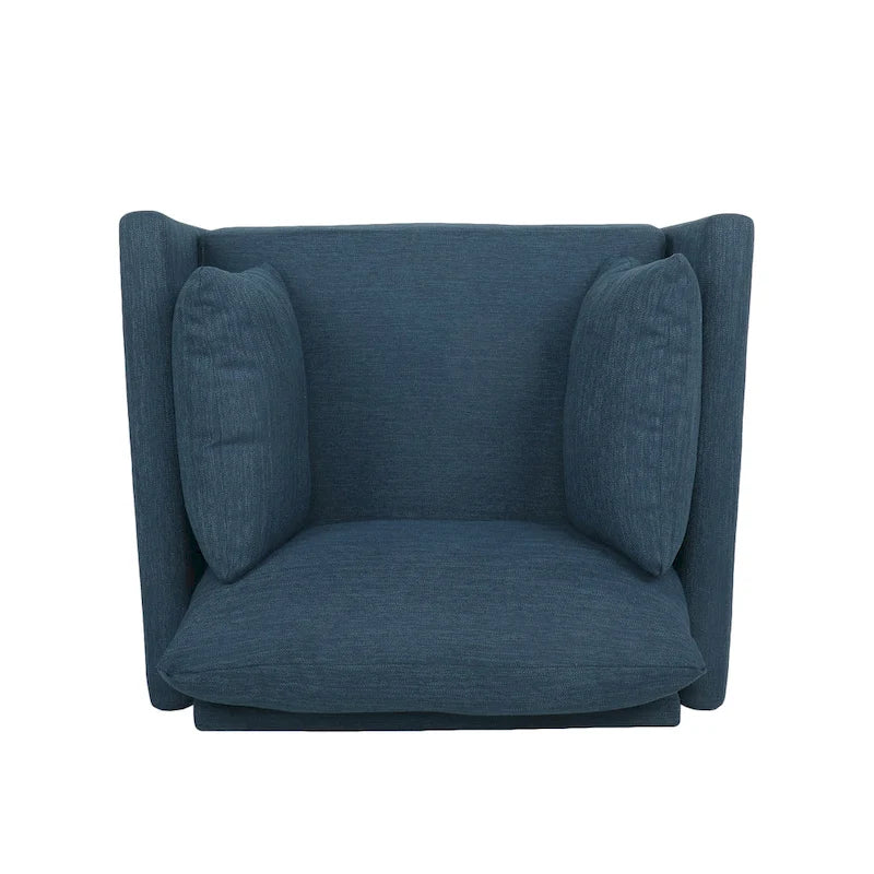 Fauteuil club rembourré avec coussins décoratifs