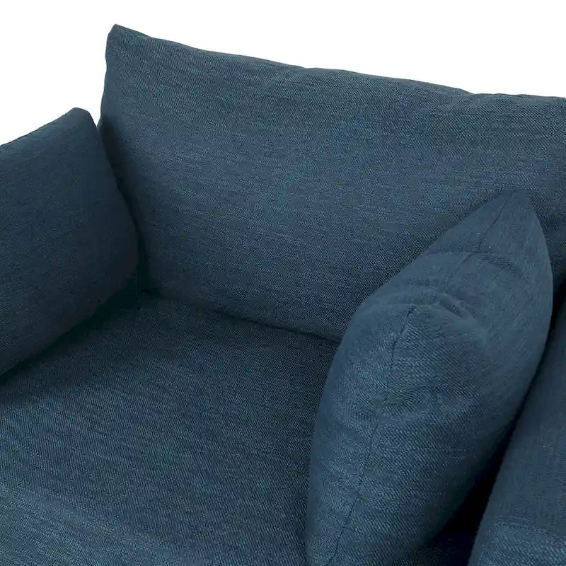 Fauteuil club rembourré avec coussins décoratifs
