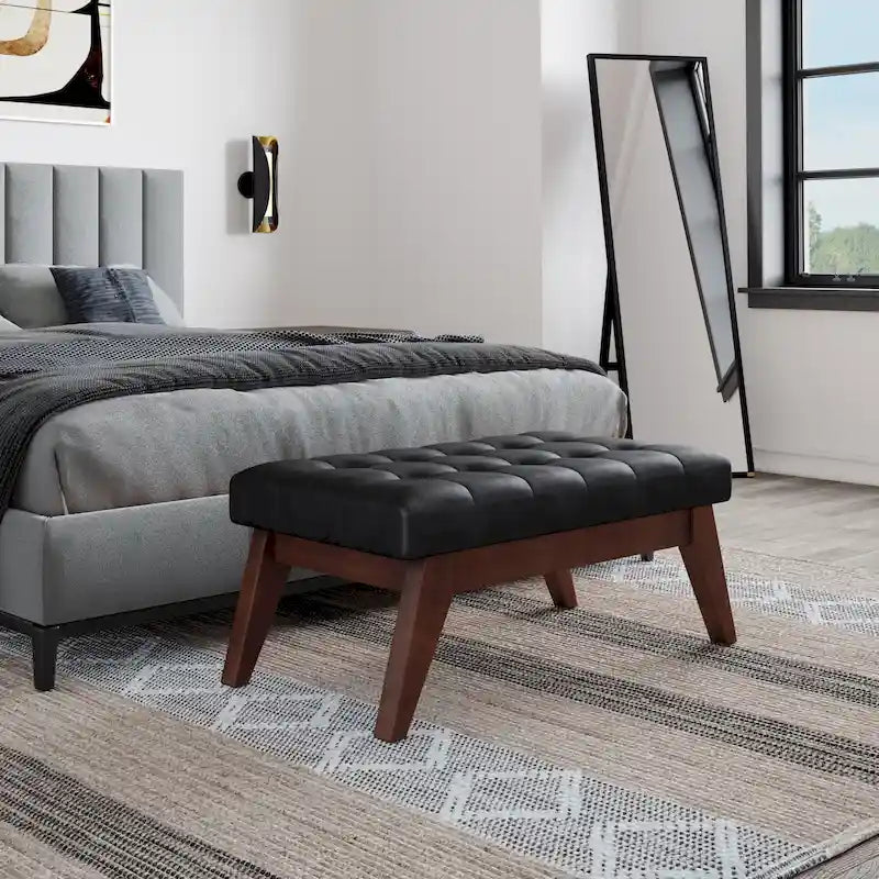 Banc ottoman capitonné style milieu du siècle