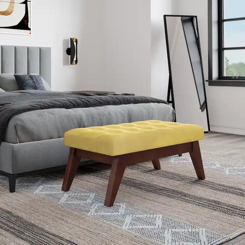Banc ottoman capitonné style milieu du siècle