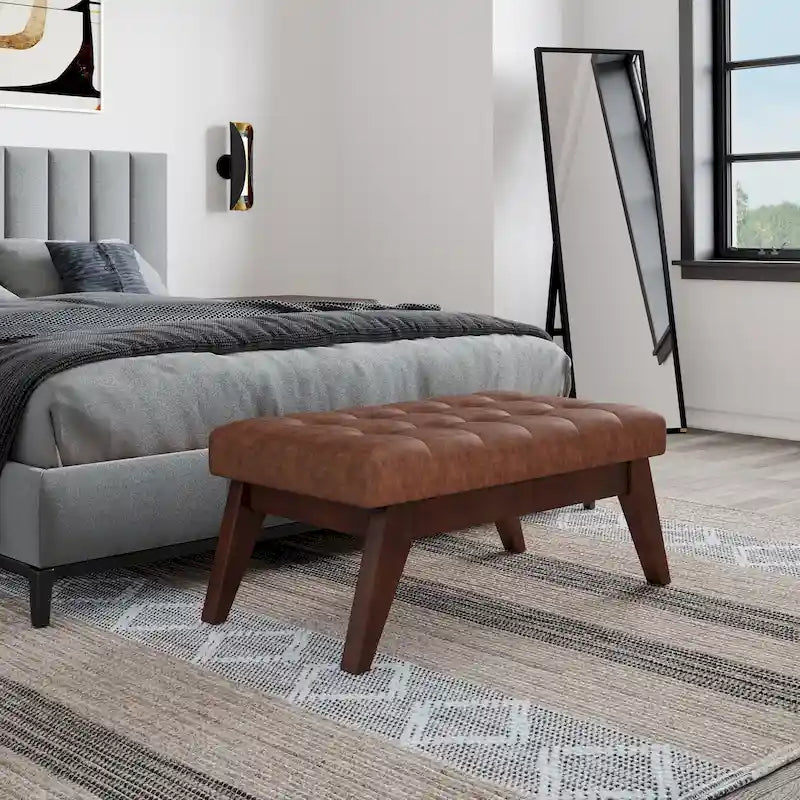 Banc ottoman capitonné style milieu du siècle
