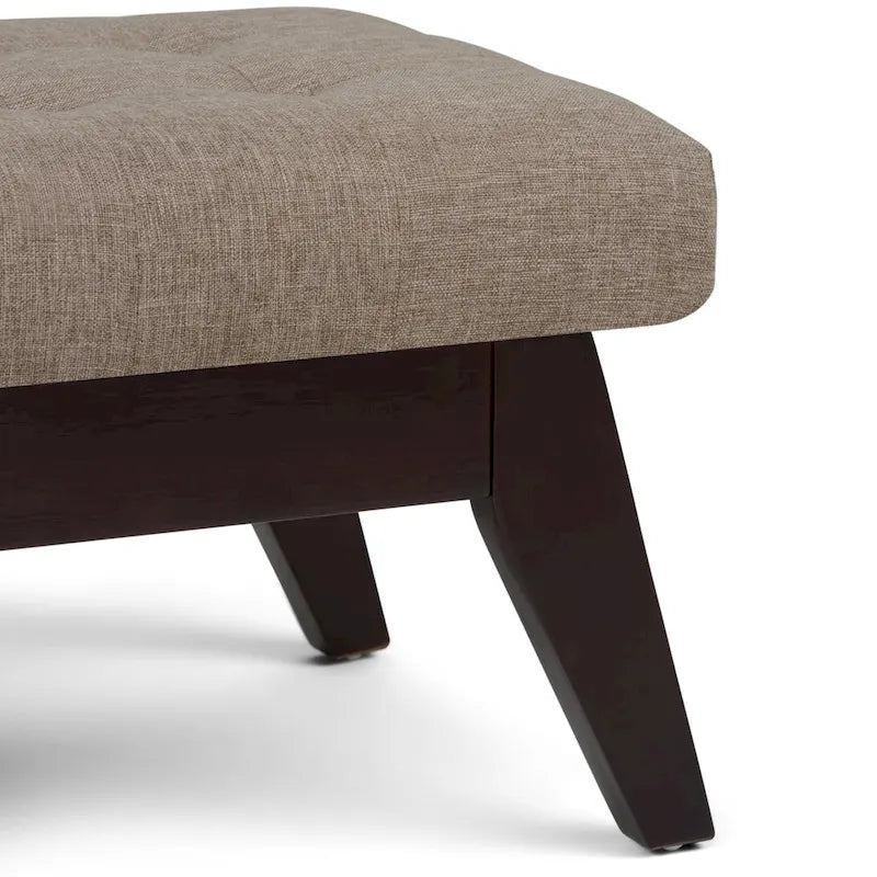 Banc ottoman capitonné style milieu du siècle