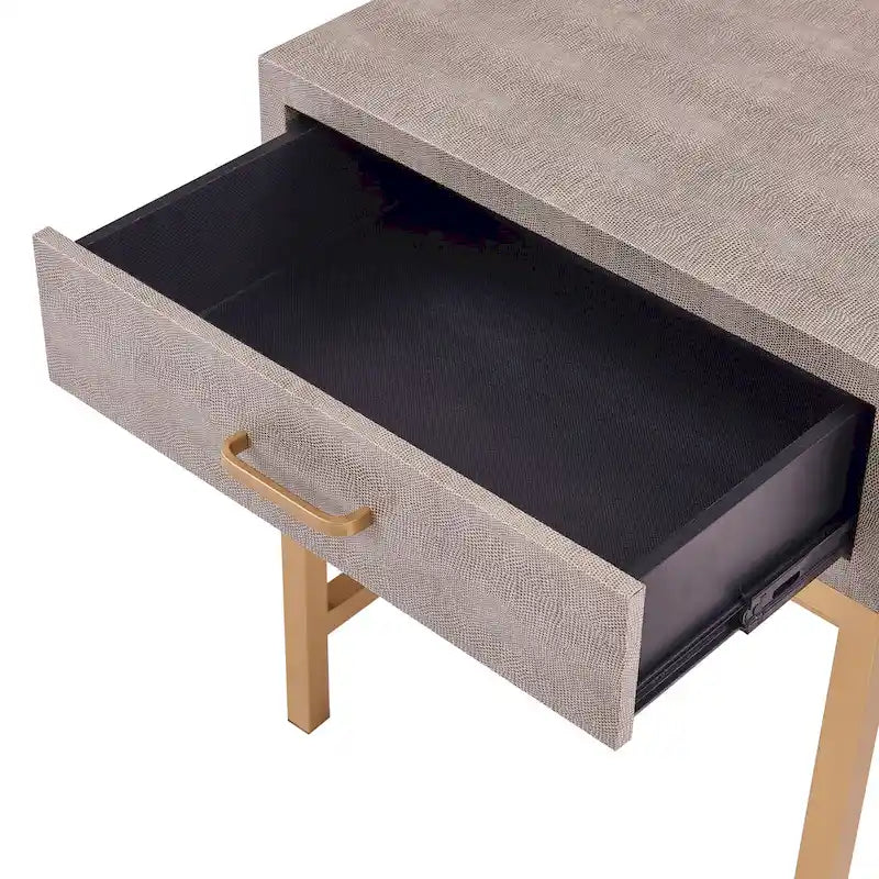 Table de chevet à 1 tiroir effet galuchat