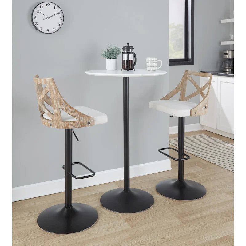 Table ajustable à 2 ou 3 hauteurs (hauteur salle à manger, comptoir ou bar)