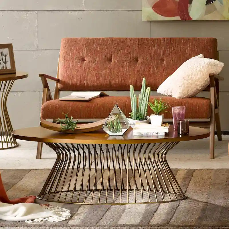 Table basse ovale moderne du milieu du siècle