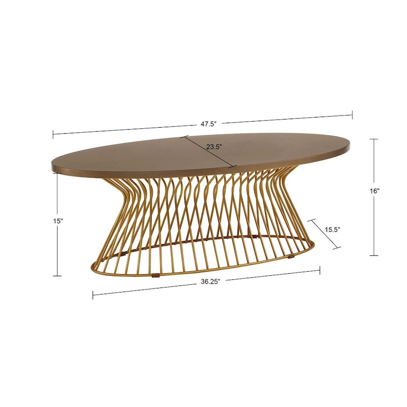 Table basse ovale moderne du milieu du siècle