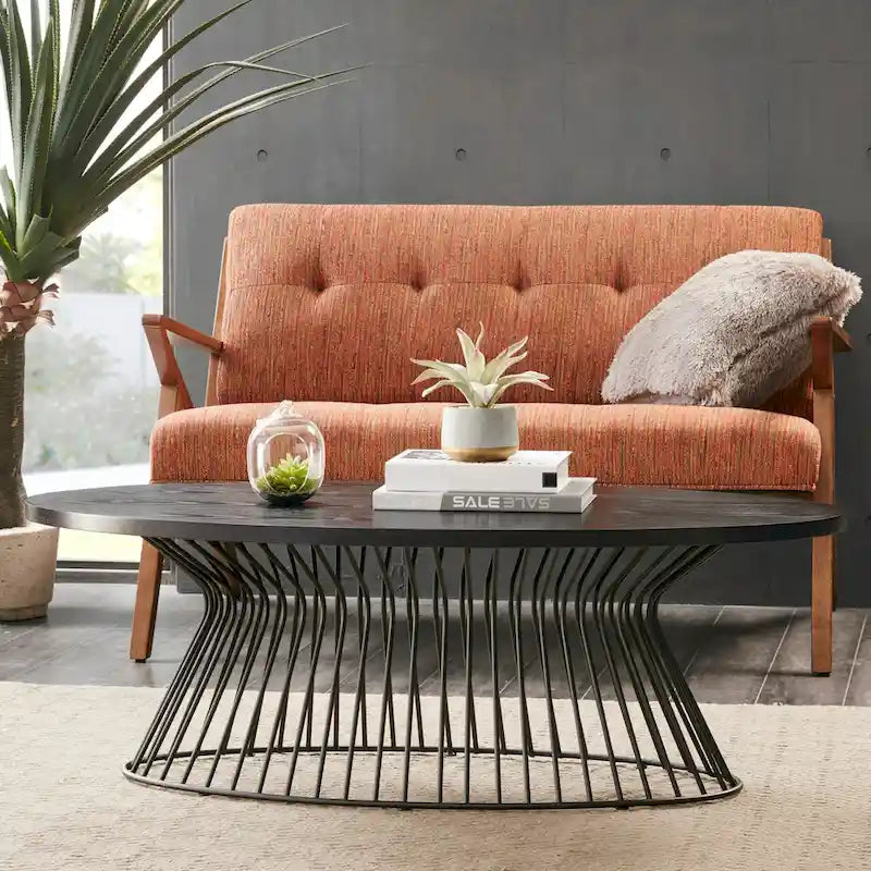 Table basse ovale moderne du milieu du siècle