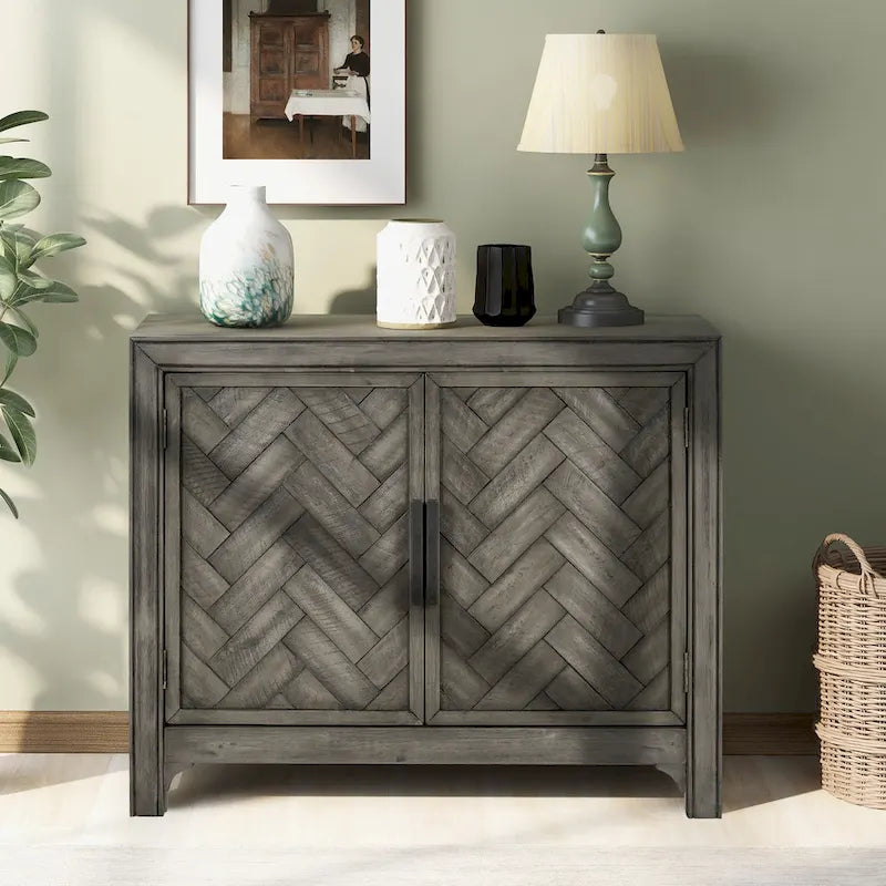 Meuble de rangement vintage de 102 cm avec 2 étagères