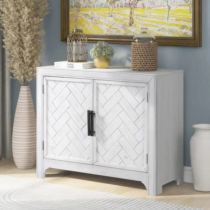 Meuble de rangement vintage de 102 cm avec 2 étagères
