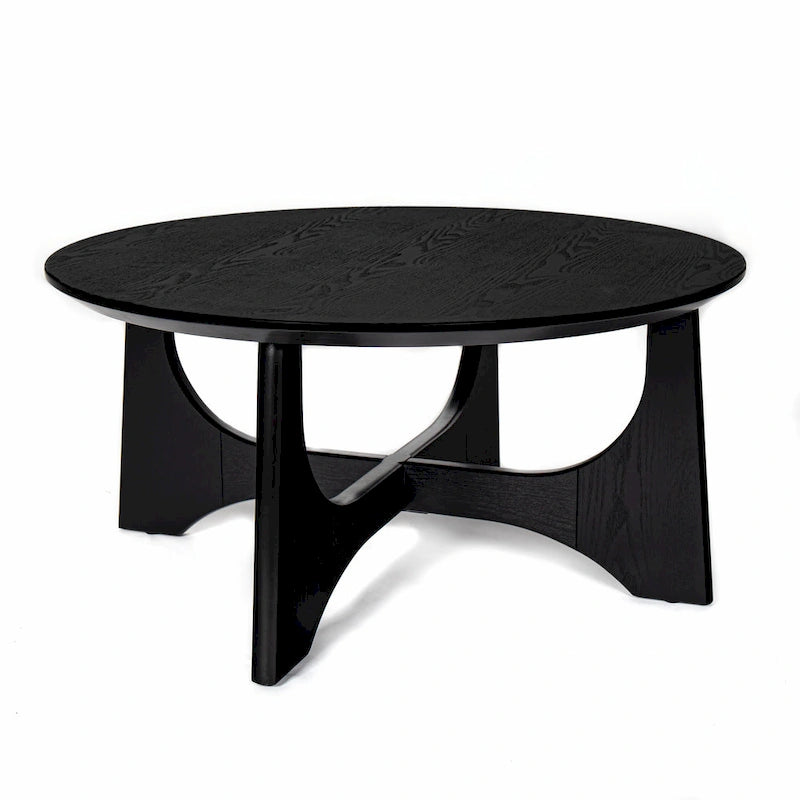 Table basse ronde en bois de 36 po pour salon