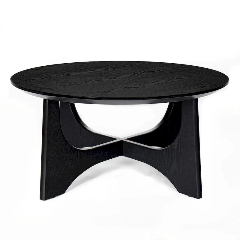 Table basse ronde en bois de 36 po pour salon