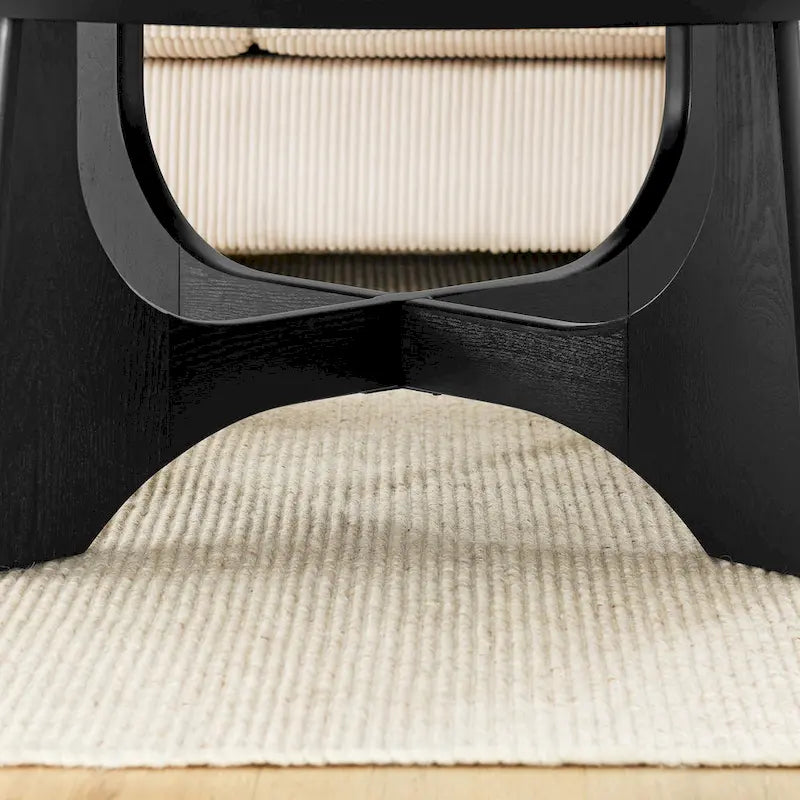 Table basse ronde en bois de 36 po pour salon